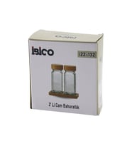 2PCS BAMBU KAPAKLI CAM TUZLUK - BİBERLİK - BAHARATLIK 120ML (5343)