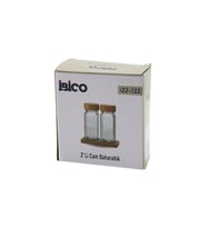 2PCS BAMBU KAPAKLI CAM TUZLUK - BİBERLİK - BAHARATLIK 120ML (5343)