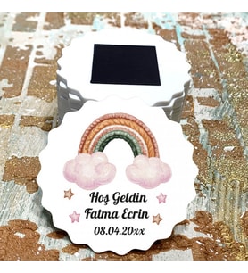 Magnet Hediyelik - Kız Bebek / Kız Çocuk Gökkuşağı Tasarım