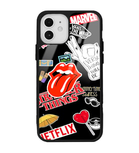 iPhone 12 - 12 Pro Uyumlu Sticker Tasarımlı Glossy Telefon Kılıfı