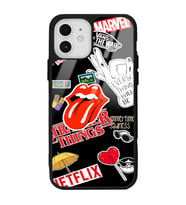 iPhone 12 - 12 Pro Uyumlu Sticker Tasarımlı Glossy Telefon Kılıfı