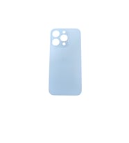 Uyumlu İphone 15 Pro Arka Kapak Lazer Kesim ( Pil Kapağı )  Cam - Titanyum Beyaz