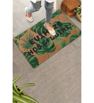 Valerine Life Yeşil Yapraklar Evimize Hoş Geldiniz Kapı Önü Paspası 45x70cm