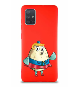 Samsung Galaxy A71 Soft Premier Kapak Bayan Puff Tasarımlı Silikon Kılıf - Kırmızı (Şeffaf)
