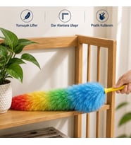 Toz Alma Fırçası - Renkli - Peluş Püsküllü - Pratik