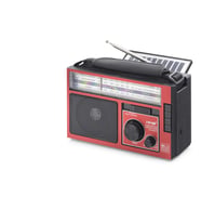 Periboia Bluetooth Solar Panelli Fm Radyo Usb Tf Nostaljik Hoparlör - Kırmızı Siyah NS9952BTS (Çok Renkli)