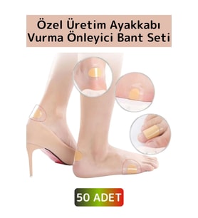 Özel Görünmez Ultra İnce Nefes Alabilir Su Geçirmez Ayakkabı Topuk Parmak Vurma Önleyici Bant 50'li