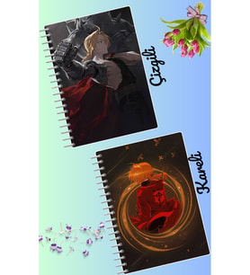 Edward elric defter seti 2 adet A4 boyutu 21*30 çizgili + kareli 60 syf