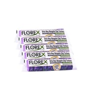 Florex 40 Litre Büzgülü Lavanta Kokulu Çöp Torbası Poşeti / 55 x 60 Cm. - 10 Adetlik 5 Rulo (Mor)