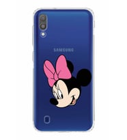 Samsung Galaxy M10  Kamera Korumalı Kapak Minnie Mouse Tasarımlı  Şeffaf  Kılıf