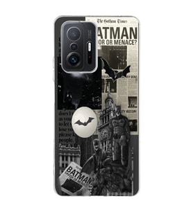 Xiaomi Mi 11T - 11T Pro Uyumlu Batman Kolaj Tasarımlı Şeffaf Telefon Kılıfı