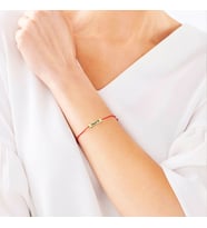 Alberaccessories, Hayal Et, Kişiye Özel İsim, 925 Ayar Gümüş, Zarif, Şans Kırmızı İp Bileklik,
