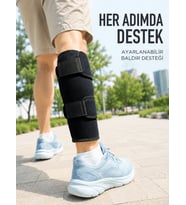 Alt Baldır Destekliği Çift Sabitleme Bantlı Ayarlanabilir Spor Baldırlığı