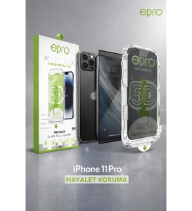 Epro Magic Box iPhone 11 Pro Hayalet (Gizlilik) 5D Tam Kaplama Ekran Koruyucu