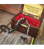 KİŞİYE ÖZEL ERZURUM OLTU TAŞİ TESBIH 925 AYAR GÜMÜŞ PÜSKÜLLÜ İSİMLİ  HARFLI YAZILI KUTULU SANDIK KUTUSUNDA TESLIM