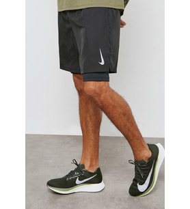 Nike Challenger7 2 in 1 Running Shorts Taytlı Siyah Koşu Şortu