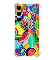 PrintiFy Samsung Galaxy S24 Plus Uyumlu Retro Color 6 Baskılı Şeffaf Köşe Korumalı Antişok Kılıf