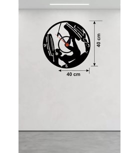 Fitness Spor Temalı Ahşap Duvar Saati - 40X40 Cm Leg Press Tasarım