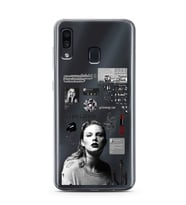 Samsung Galaxy A20/A30 Uyumlu Taylor Swift Desenli Şeffaf Telefon Kılıfı