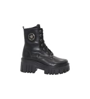 Mergenshoes 3086 Siyah Fermuarlı Bağcıklı Kadın Bot