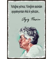 Aziz Nesin Temalı Ahşap Tablo / Poster