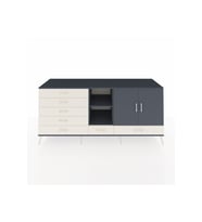 Kronos Konsol 4 Raflı 6 Çekmeceli 2 Kapaklı 220x59x99 Antrasit-Antrasit/Aytaşı