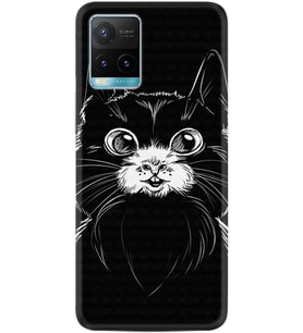 Vivo Y21a Kılıf Resimli Desenli Silikon Platinium Series Komik Kedi 1863