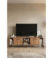 TV Sehpası 160 cm Modern Çok Amaçlı Dolaplı Raflı Televizyon Ünitesi Linya 5047 Sepet