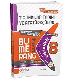 8. Sınıf Bumerang Etkinlikli T.C. İnkılap Tarihi ve Atatürkçülük Soru Bankası Günay Yayınları