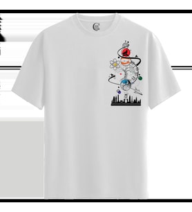 Cosmic Tree - %100 Pamuklu Kadın Beyaz Tişört - Premium Quality