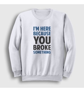 Presmono Unisex Beyaz Broke Developer Yazılımcı Sweatshirt 331277tt (Beyaz)