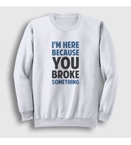 Presmono Unisex Beyaz Broke Developer Yazılımcı Sweatshirt 331277tt (Beyaz)