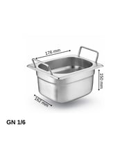ÜRET Saplı Gastronom Küvet GN 1/6 150 mm 2.4 lt