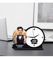Erkek Garsona Hediye Karikatürlü MDF Masa Saati