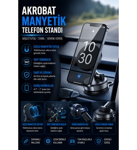 Manyetik Navigasyon Telefon Tutucu Güçlü Mıknatıslı Araç Standı