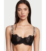 Victoria's Secret Siyah Shine Strap Dantelli Sütyen