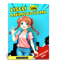 Liseli KIZ Anime Boyama Kitabı (Renkli Anime Poster Hediyeli)