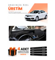 RENAULT FLUENCE BÜYÜK EKRANLI (2009-2016) Uyumlu Torpido Koruma Örtüsü Oto Kılıfı - Siyah