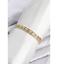 CM Geometrik Model Zirkon Taşlı VIP Seri Gold Renk Pirinç Kadın Bileklik TJ-BB8616