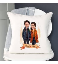 Sevgiliye Hediye Kişiye Özel Eylül Ayında Aşk Karikatürlü Yastık