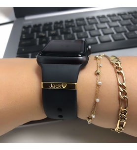 Glorria Gümüş Apple Watch Uyumlu İsimli Kordon Aksesuarı (Çok Renkli)