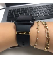 Glorria Gümüş Apple Watch Uyumlu İsimli Kordon Aksesuarı (Çok Renkli)