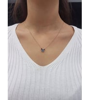 Kelebek Lazer Mineli Minimal Kolye (Karışık)