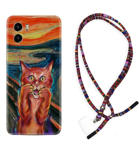 Vivo Y15S Y32 Y33S Y51 Y53S Kılıf Boyun Asklı Rasta Silikon Tablo Cat 1788