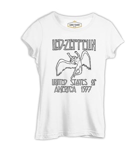 Led Zeppelin - 1977 Beyaz Kadın Tshirt