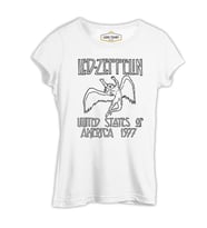 Led Zeppelin - 1977 Beyaz Kadın Tshirt