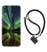 Tecno Spark 8T Kılıf Resimli Boyun Askılı İpli Desenli Silikon Kuzey Işıkları 1327