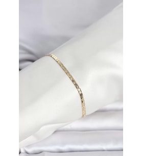 CM 14K Gold Renk Yassı Ezme Zincir Model Kadın Bileklik - TJ-BB8292