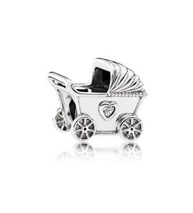 Bebek Arabası Model Gümüş Charm