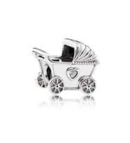 Bebek Arabası Model Gümüş Charm